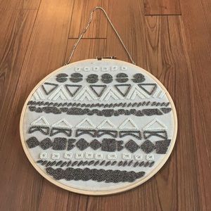 Beaded embroidered wall hanging